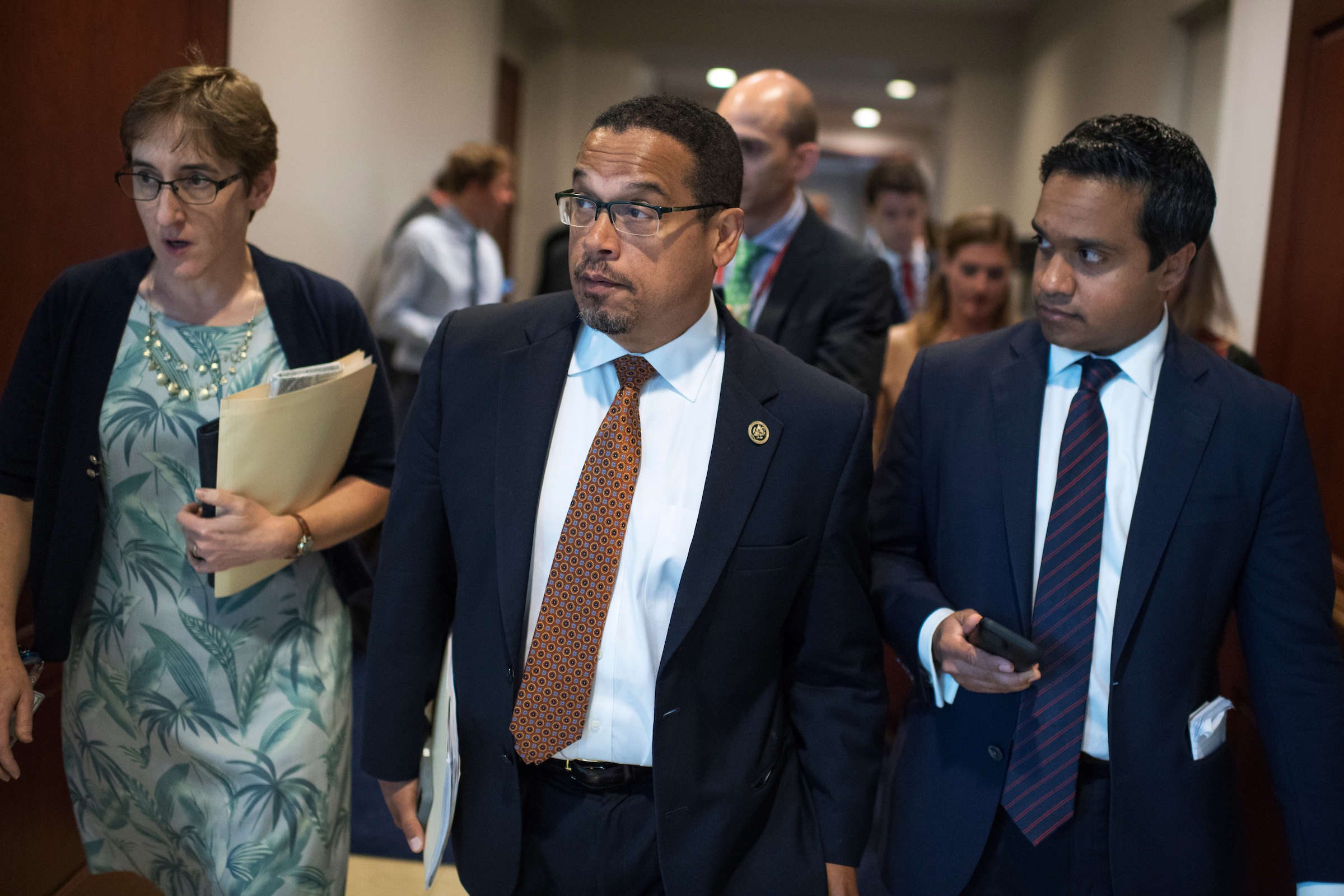 Minnesota Rep. <a class="memberLink" title="Click to view member info in a new window" href="http://data.rollcall.com/members/25982?rel=memberLink" target="_blank">Keith Ellison</a> is a candidate for the chairmanship of the Democratic National Committee. (Tom Williams/CQ Roll Call file photo)