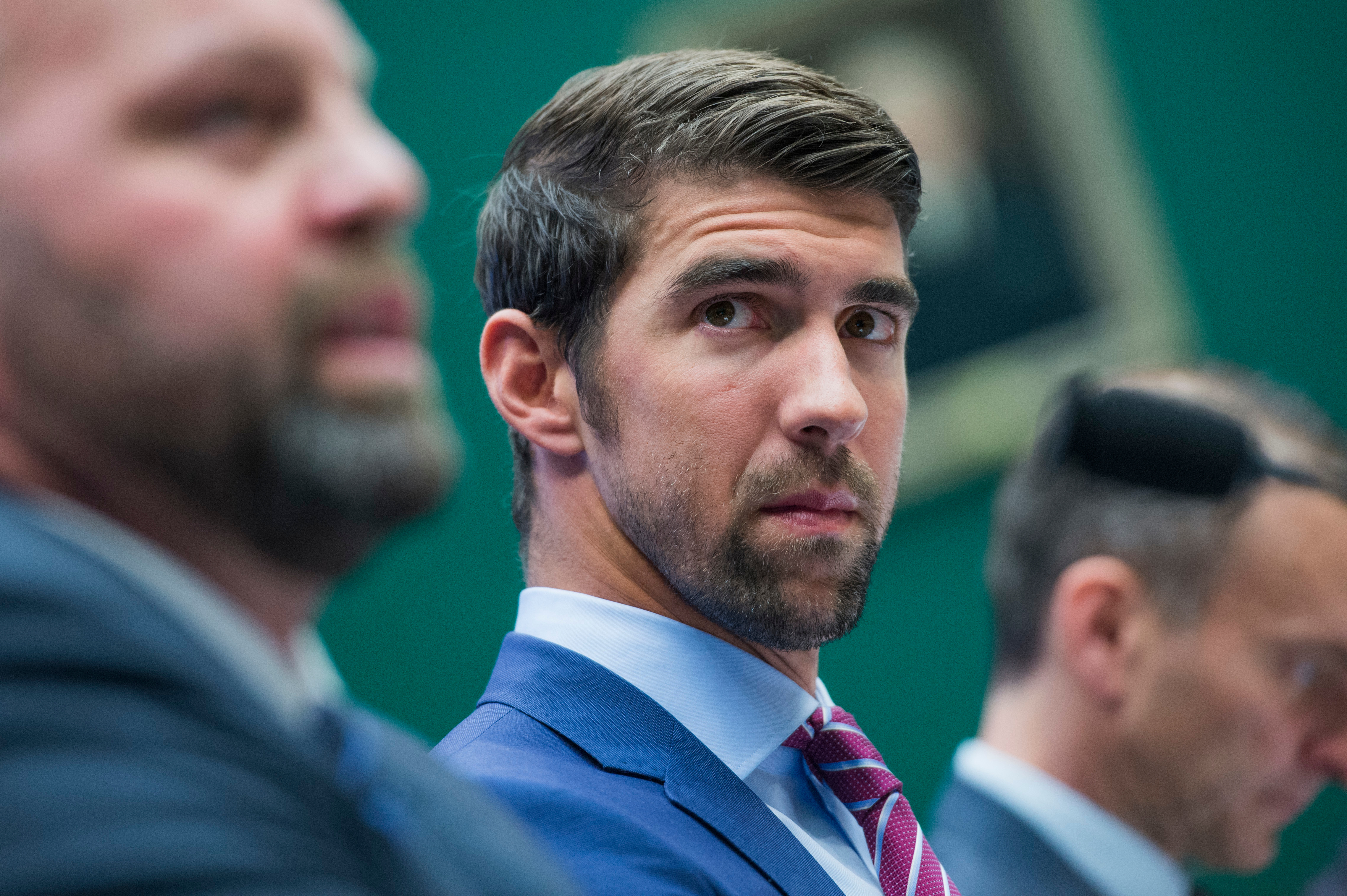 Olympic gold medalist Michael Phelps appeared before a House Energy and Commerce Subcommittee on Oversight and Investigations. (Photo By Tom Williams/CQ Roll Call)