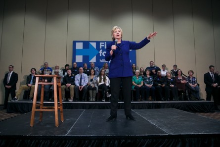 UNITED STATES - JANUARY 20 - Democratic presidential candidate Hillary Clinton speaks during an organizing event, Wednesday, Jan. 20, 2016, in Burlington, Iowa. (Photo By Al Drago/CQ Roll Call)