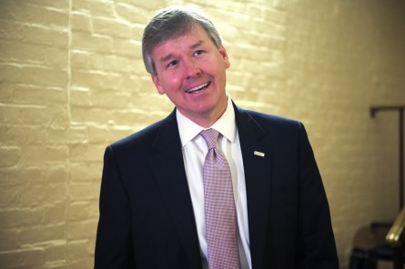 Rep. Rob Woodall, R-Ga., makes his way to a meeting of the House Republican caucus in the Capitol to discuss an immigration bill, August 1, 2014. (Photo By Tom Williams/CQ Roll Call)