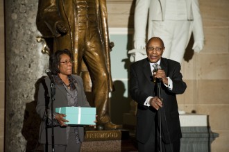Fudge and Stokes appeared at a Congressional Black Caucus anniversary reception in Statuary Hall in 2011. (Scott J. Ferrell/CQ Roll Call File Photo)
