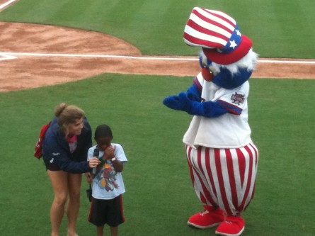 Not all fans are enthralled with Uncle Slam, the Potomac Nationals' mascot. (Jason Dick/CQ Roll Call.)