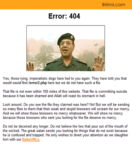 Great Satan "404" alert