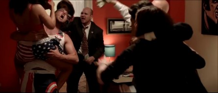 Party animals let it all hang out in the trailer for "C Street." (Screenshot)