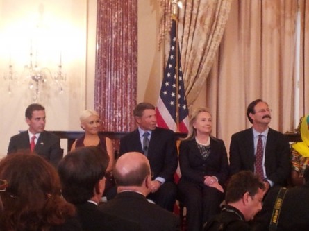 Christina Aguilera accepting George McGovern prize