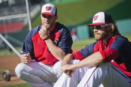 Washington Nationals' outfielder Bryce Harper, left, has quickly become the most popular Nevadan in Washington, D.C. (Tom Williams/CQ Roll Call.)