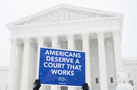 Activists called on Congress to consider President Obama's Supreme Court nominee. (Bill Clark/CQ Roll Call)