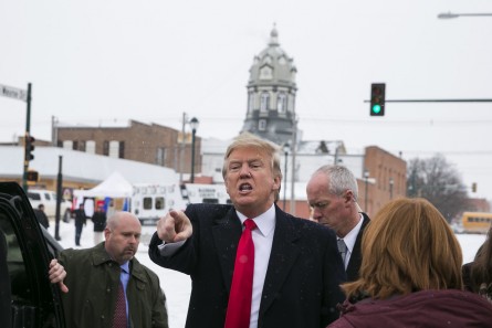 Republican presidential candidate Donald Trump in Winterset, Iowa. (Al Drago/CQ Roll Call)