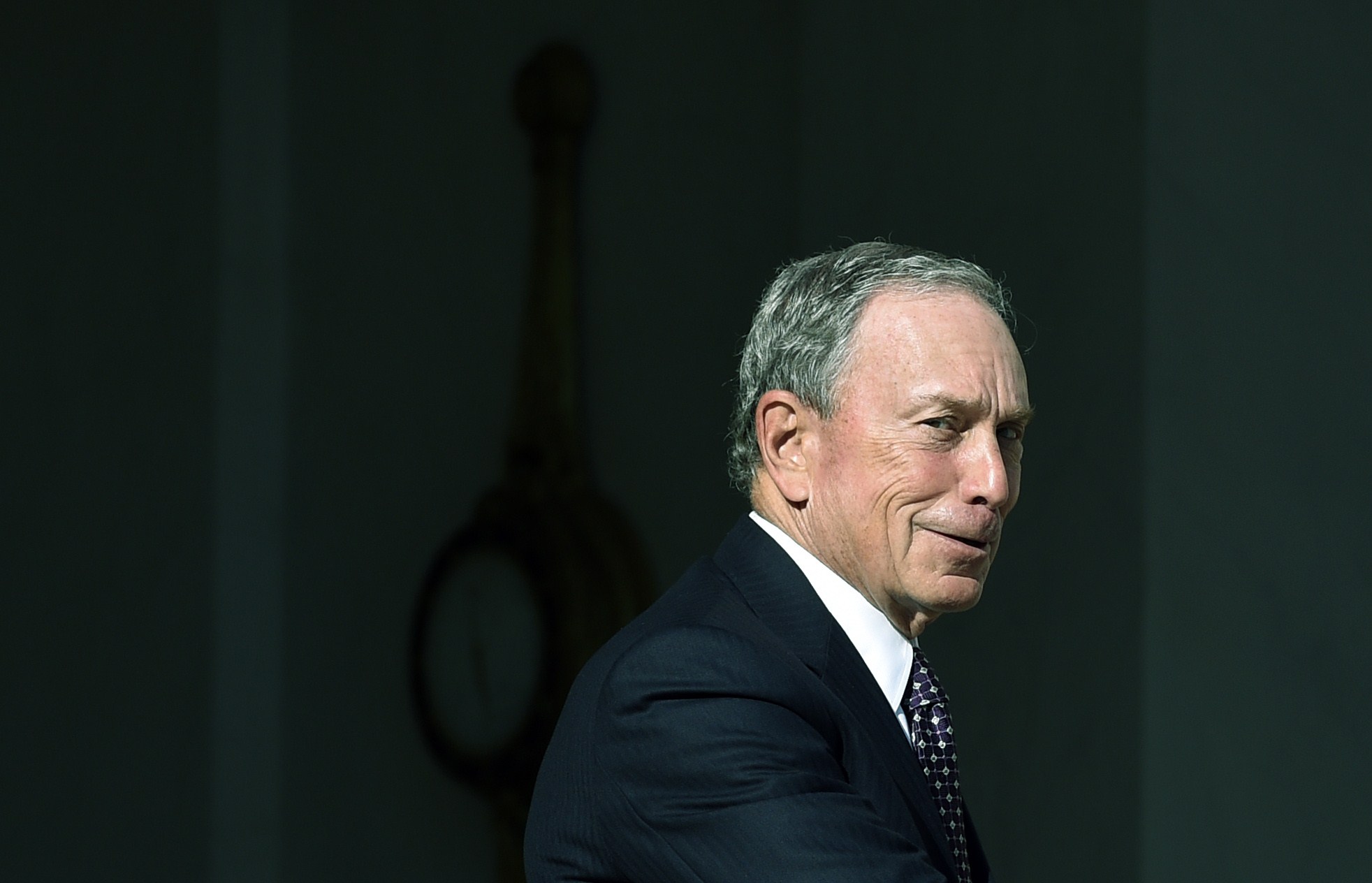 US magnate and philanthropists, and UN Secretary-General's Special Envoy for Cities and Climate Change, Michael Bloomberg, looks on as he leaves following his meeting with the French president at the Elysee palace on June 30, 2015, in Paris. AFP PHOTO / ALAIN JOCARD (Photo credit should read ALAIN JOCARD/AFP/Getty Images)