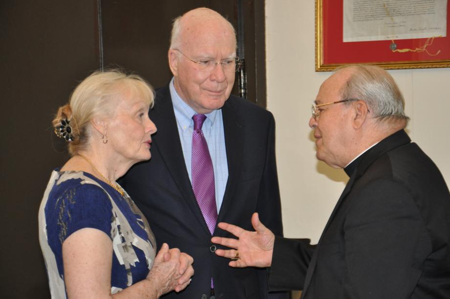 Leahy, center, and his wife Marcelle meet with Cardinal Ortega. (Courtesy of Leahy's Senate office)