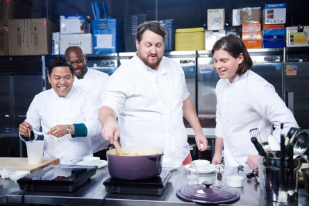 Ducote (middle) and McCoy (right) on Food Network Star. (Photo courtesy of Food Network)