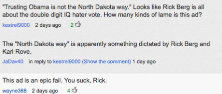 Slamming Berg's "North Dakota Way" line