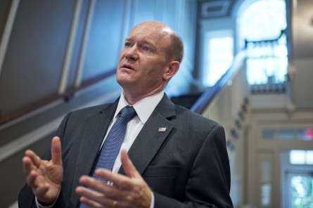 Coons is the first Delaware senator to uphold the tradition. (Photo By Tom Williams/CQ Roll Call File Photo)